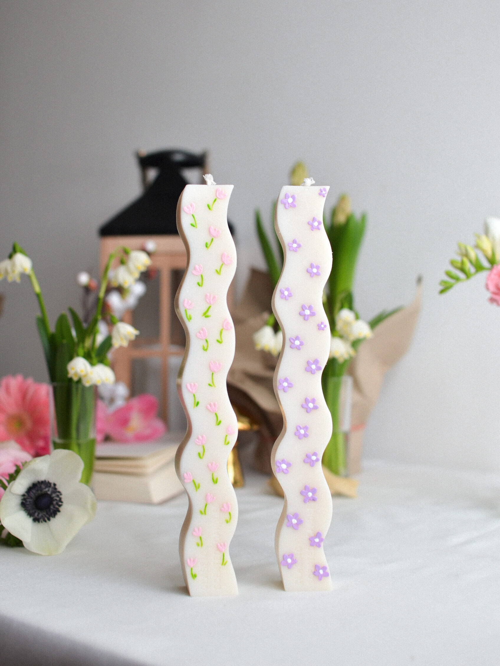 Столова висока соєва свічка хвиля з малюнками