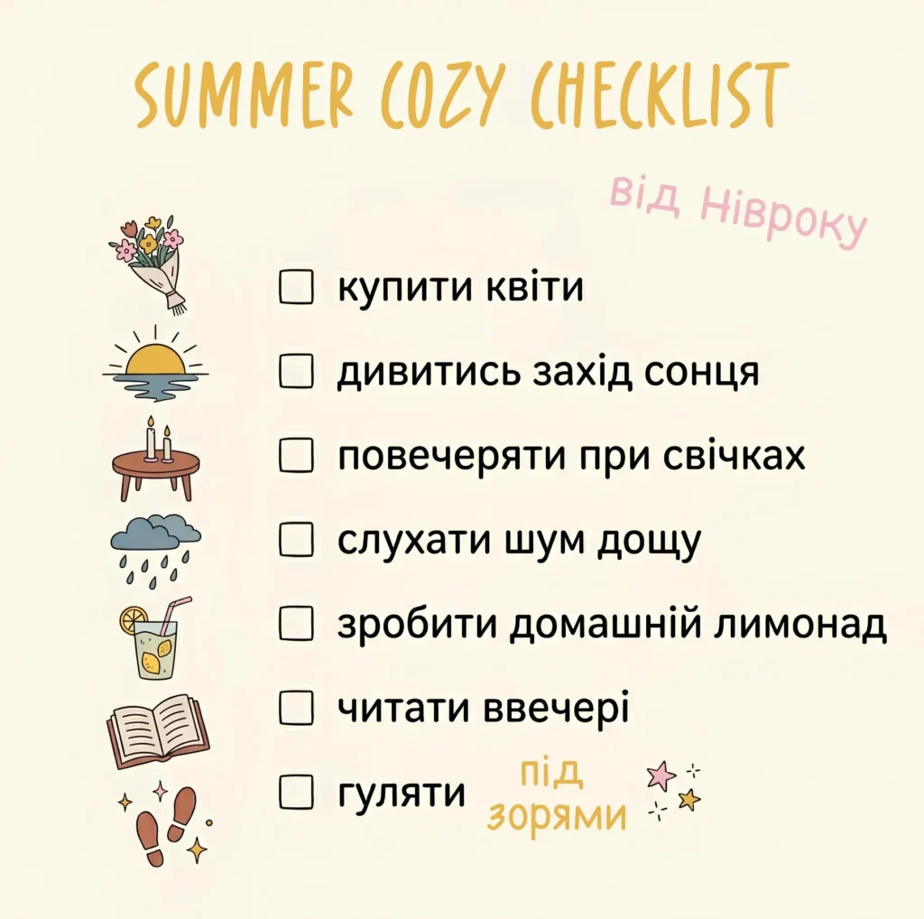 чеклист літо
